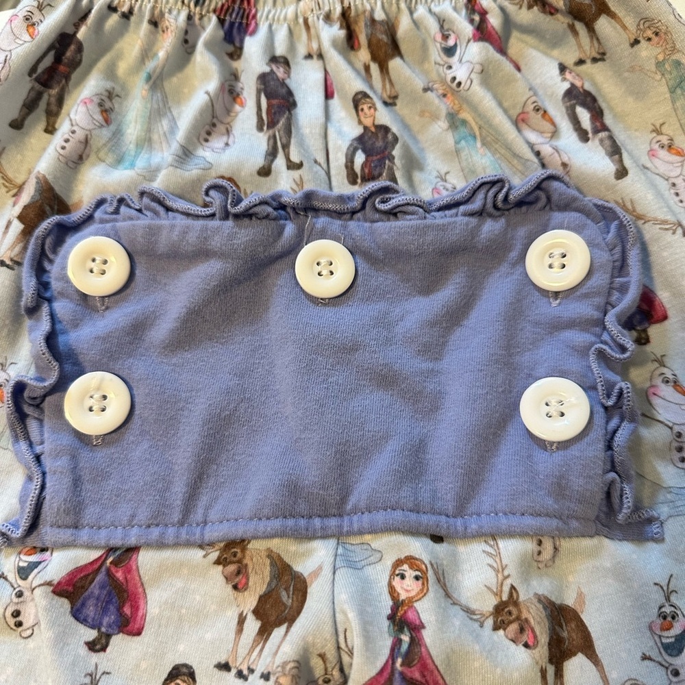 Coastal Mermaids Boutique Frozen PJ Set with Back Flap Ruffles Long Sleeve - Picture 7 of 10